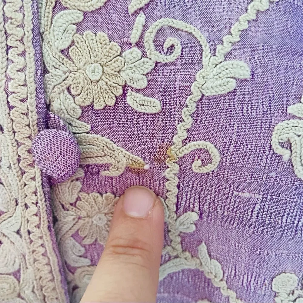 BOUTIQUE | purple & cream asian inspired jacket - Picture 12 of 13